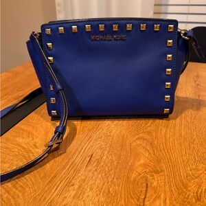 Michael Kors Blue Studded Crossbody Bag